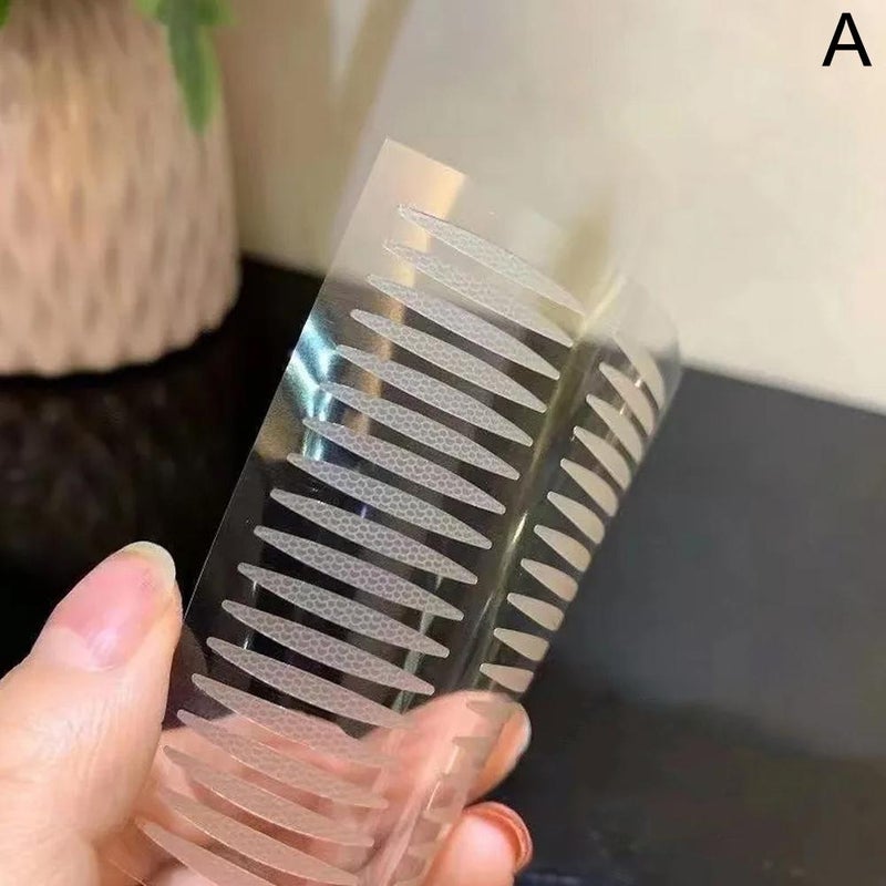 Olive-shaped double eyelid tape, invisible and natural-looking eyelid tape, mesh fiber strips, shaping cream, lace-like seamless tool, unisex.